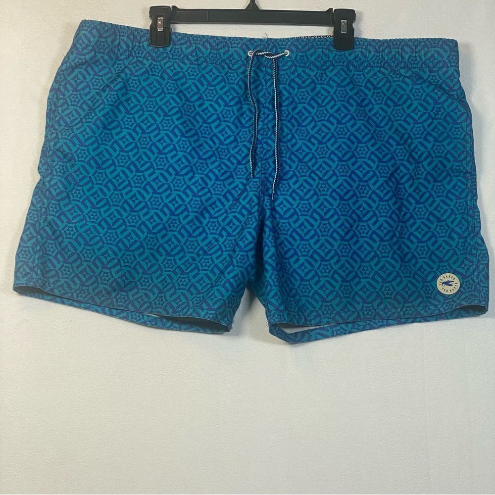 Ted Baker London Blue Geo Design Swim Trunks Size 7